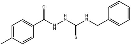 N-benzyl-2-(4-methylbenzoyl)hydrazinecarbothioamide Struktur