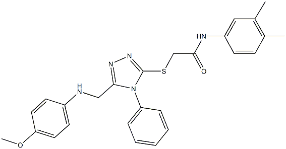 N-(3,4-dimethylphenyl)-2-({5-[(4-methoxyanilino)methyl]-4-phenyl-4H-1,2,4-triazol-3-yl}sulfanyl)acetamide Struktur