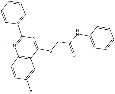 2-[(6-fluoro-2-phenylquinazolin-4-yl)sulfanyl]-N-phenylacetamide Struktur