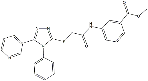 methyl 3-({[(4-phenyl-5-pyridin-3-yl-4H-1,2,4-triazol-3-yl)sulfanyl]acetyl}amino)benzoate Struktur