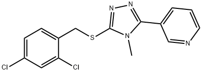 (2,4-dichlorophenyl)methyl 4-methyl-5-pyridin-3-yl-4H-1,2,4-triazol-3-yl sulfide Struktur