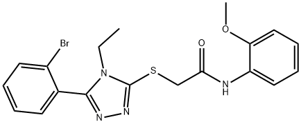 2-{[5-(2-bromophenyl)-4-ethyl-4H-1,2,4-triazol-3-yl]sulfanyl}-N-(2-methoxyphenyl)acetamide Struktur