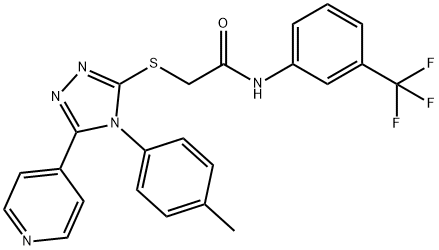 2-{[4-(4-methylphenyl)-5-pyridin-4-yl-4H-1,2,4-triazol-3-yl]sulfanyl}-N-[3-(trifluoromethyl)phenyl]acetamide Struktur