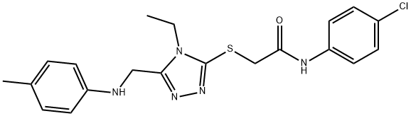 N-(4-chlorophenyl)-2-[(4-ethyl-5-{[(4-methylphenyl)amino]methyl}-4H-1,2,4-triazol-3-yl)sulfanyl]acetamide Struktur