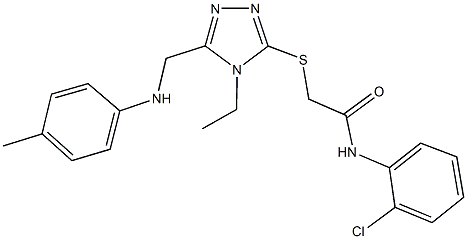 N-(2-chlorophenyl)-2-[(4-ethyl-5-{[(4-methylphenyl)amino]methyl}-4H-1,2,4-triazol-3-yl)sulfanyl]acetamide Struktur