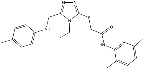 N-(2,5-dimethylphenyl)-2-{[4-ethyl-5-(4-toluidinomethyl)-4H-1,2,4-triazol-3-yl]sulfanyl}acetamide Struktur