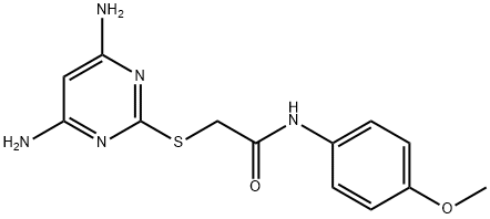 2-[(4,6-diamino-2-pyrimidinyl)sulfanyl]-N-(4-methoxyphenyl)acetamide Struktur