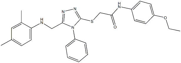 2-({5-[(2,4-dimethylanilino)methyl]-4-phenyl-4H-1,2,4-triazol-3-yl}sulfanyl)-N-(4-ethoxyphenyl)acetamide Struktur