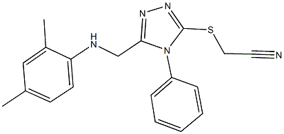 ({5-[(2,4-dimethylanilino)methyl]-4-phenyl-4H-1,2,4-triazol-3-yl}sulfanyl)acetonitrile Struktur