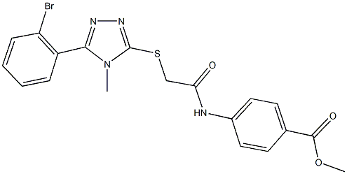 methyl 4-[({[5-(2-bromophenyl)-4-methyl-4H-1,2,4-triazol-3-yl]sulfanyl}acetyl)amino]benzoate Struktur