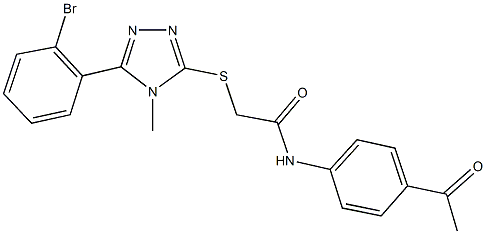 N-(4-acetylphenyl)-2-{[5-(2-bromophenyl)-4-methyl-4H-1,2,4-triazol-3-yl]sulfanyl}acetamide Struktur