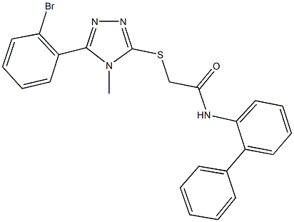 N-[1,1'-biphenyl]-2-yl-2-{[5-(2-bromophenyl)-4-methyl-4H-1,2,4-triazol-3-yl]sulfanyl}acetamide Struktur