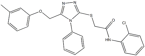 N-(2-chlorophenyl)-2-({5-[(3-methylphenoxy)methyl]-4-phenyl-4H-1,2,4-triazol-3-yl}sulfanyl)acetamide Struktur