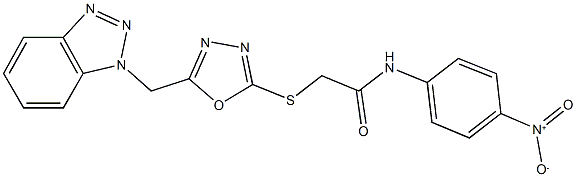 2-{[5-(1H-1,2,3-benzotriazol-1-ylmethyl)-1,3,4-oxadiazol-2-yl]sulfanyl}-N-{4-nitrophenyl}acetamide Struktur