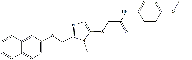 N-(4-ethoxyphenyl)-2-({4-methyl-5-[(2-naphthyloxy)methyl]-4H-1,2,4-triazol-3-yl}sulfanyl)acetamide Struktur