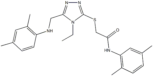 2-({5-[(2,4-dimethylanilino)methyl]-4-ethyl-4H-1,2,4-triazol-3-yl}sulfanyl)-N-(2,5-dimethylphenyl)acetamide Struktur