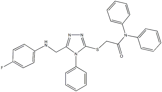 2-({5-[(4-fluoroanilino)methyl]-4-phenyl-4H-1,2,4-triazol-3-yl}sulfanyl)-N,N-diphenylacetamide Struktur