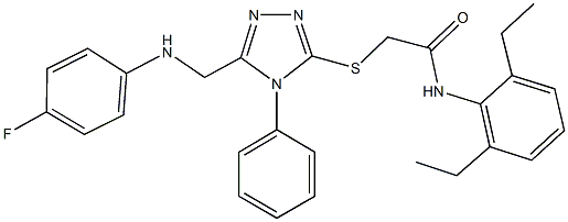 N-(2,6-diethylphenyl)-2-({5-[(4-fluoroanilino)methyl]-4-phenyl-4H-1,2,4-triazol-3-yl}sulfanyl)acetamide Struktur