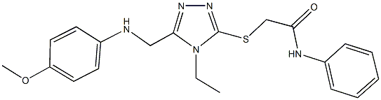 2-({4-ethyl-5-[(4-methoxyanilino)methyl]-4H-1,2,4-triazol-3-yl}sulfanyl)-N-phenylacetamide Struktur