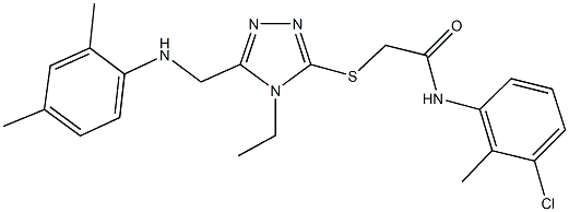 N-(3-chloro-2-methylphenyl)-2-({5-[(2,4-dimethylanilino)methyl]-4-ethyl-4H-1,2,4-triazol-3-yl}sulfanyl)acetamide Struktur