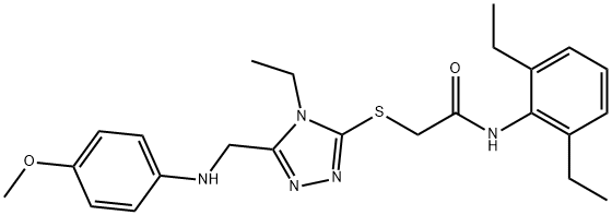 N-(2,6-diethylphenyl)-2-({4-ethyl-5-[(4-methoxyanilino)methyl]-4H-1,2,4-triazol-3-yl}sulfanyl)acetamide Struktur