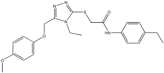 2-({4-ethyl-5-[(4-methoxyphenoxy)methyl]-4H-1,2,4-triazol-3-yl}sulfanyl)-N-(4-ethylphenyl)acetamide Struktur