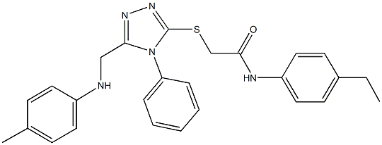 N-(4-ethylphenyl)-2-{[4-phenyl-5-(4-toluidinomethyl)-4H-1,2,4-triazol-3-yl]sulfanyl}acetamide Struktur