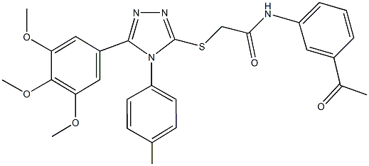 N-(3-acetylphenyl)-2-{[4-(4-methylphenyl)-5-(3,4,5-trimethoxyphenyl)-4H-1,2,4-triazol-3-yl]sulfanyl}acetamide Struktur