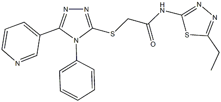 N-(5-ethyl-1,3,4-thiadiazol-2-yl)-2-[(4-phenyl-5-pyridin-3-yl-4H-1,2,4-triazol-3-yl)sulfanyl]acetamide Struktur