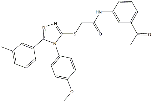 N-(3-acetylphenyl)-2-{[4-(4-methoxyphenyl)-5-(3-methylphenyl)-4H-1,2,4-triazol-3-yl]sulfanyl}acetamide Struktur