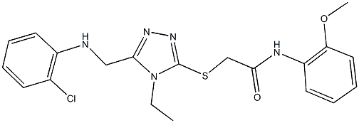 2-({5-[(2-chloroanilino)methyl]-4-ethyl-4H-1,2,4-triazol-3-yl}sulfanyl)-N-(2-methoxyphenyl)acetamide Struktur