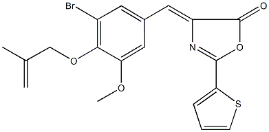 4-{3-bromo-5-methoxy-4-[(2-methyl-2-propenyl)oxy]benzylidene}-2-(2-thienyl)-1,3-oxazol-5(4H)-one Struktur