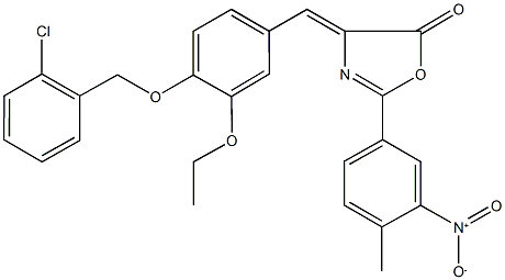 4-{4-[(2-chlorobenzyl)oxy]-3-ethoxybenzylidene}-2-{3-nitro-4-methylphenyl}-1,3-oxazol-5(4H)-one Struktur