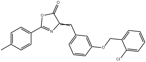 4-{3-[(2-chlorobenzyl)oxy]benzylidene}-2-(4-methylphenyl)-1,3-oxazol-5(4H)-one Struktur