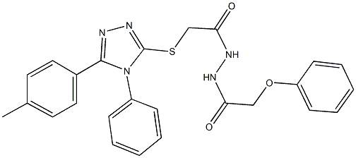 2-{[5-(4-methylphenyl)-4-phenyl-4H-1,2,4-triazol-3-yl]sulfanyl}-N'-(phenoxyacetyl)acetohydrazide Struktur