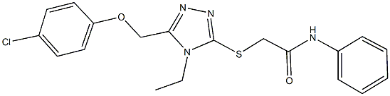 2-({5-[(4-chlorophenoxy)methyl]-4-ethyl-4H-1,2,4-triazol-3-yl}sulfanyl)-N-phenylacetamide Struktur