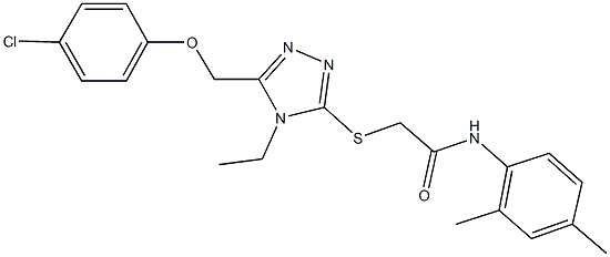 2-({5-[(4-chlorophenoxy)methyl]-4-ethyl-4H-1,2,4-triazol-3-yl}sulfanyl)-N-(2,4-dimethylphenyl)acetamide Struktur