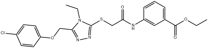 ethyl 3-{[({5-[(4-chlorophenoxy)methyl]-4-ethyl-4H-1,2,4-triazol-3-yl}sulfanyl)acetyl]amino}benzoate Struktur