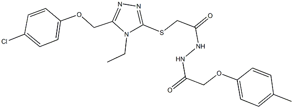 2-({5-[(4-chlorophenoxy)methyl]-4-ethyl-4H-1,2,4-triazol-3-yl}sulfanyl)-N'-[(4-methylphenoxy)acetyl]acetohydrazide Struktur