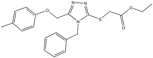 ethyl ({4-benzyl-5-[(4-methylphenoxy)methyl]-4H-1,2,4-triazol-3-yl}sulfanyl)acetate Struktur