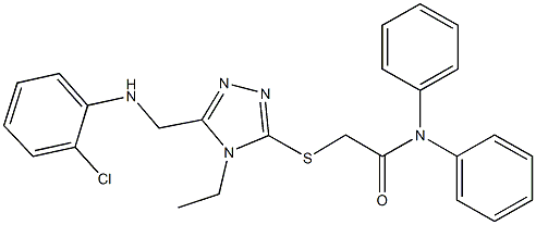 2-({5-[(2-chloroanilino)methyl]-4-ethyl-4H-1,2,4-triazol-3-yl}sulfanyl)-N,N-diphenylacetamide Struktur