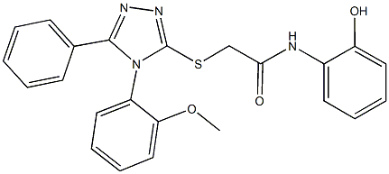 N-(2-hydroxyphenyl)-2-{[4-(2-methoxyphenyl)-5-phenyl-4H-1,2,4-triazol-3-yl]sulfanyl}acetamide Struktur