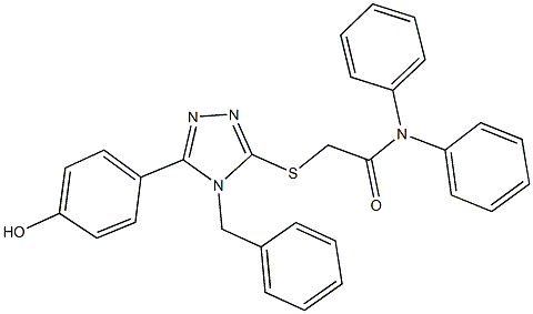 2-{[4-benzyl-5-(4-hydroxyphenyl)-4H-1,2,4-triazol-3-yl]sulfanyl}-N,N-diphenylacetamide Struktur