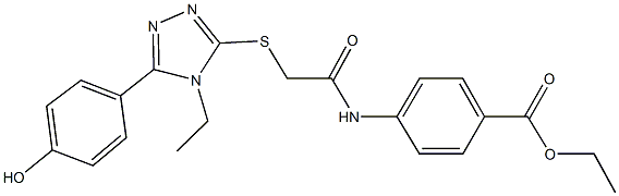 ethyl 4-[({[4-ethyl-5-(4-hydroxyphenyl)-4H-1,2,4-triazol-3-yl]sulfanyl}acetyl)amino]benzoate Struktur