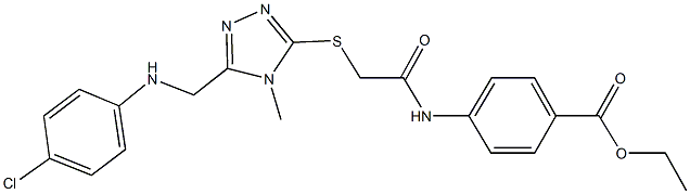 ethyl 4-{[({5-[(4-chloroanilino)methyl]-4-methyl-4H-1,2,4-triazol-3-yl}sulfanyl)acetyl]amino}benzoate Struktur