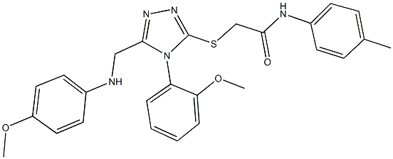 2-{[5-[(4-methoxyanilino)methyl]-4-(2-methoxyphenyl)-4H-1,2,4-triazol-3-yl]sulfanyl}-N-(4-methylphenyl)acetamide Struktur