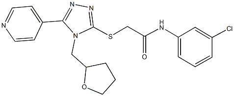 N-(3-chlorophenyl)-2-{[5-(4-pyridinyl)-4-(tetrahydro-2-furanylmethyl)-4H-1,2,4-triazol-3-yl]sulfanyl}acetamide Struktur