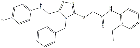 2-({4-benzyl-5-[(4-fluoroanilino)methyl]-4H-1,2,4-triazol-3-yl}sulfanyl)-N-(2-ethylphenyl)acetamide Struktur