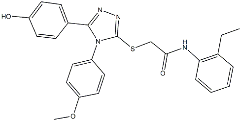 N-(2-ethylphenyl)-2-{[5-(4-hydroxyphenyl)-4-(4-methoxyphenyl)-4H-1,2,4-triazol-3-yl]sulfanyl}acetamide Struktur