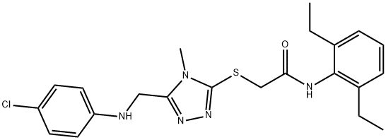 2-({5-[(4-chloroanilino)methyl]-4-methyl-4H-1,2,4-triazol-3-yl}sulfanyl)-N-(2,6-diethylphenyl)acetamide Struktur